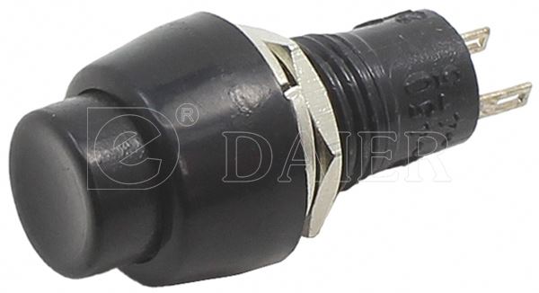 Black Plastic 10mm 220 Volt Latching Push Button Switch Electronic