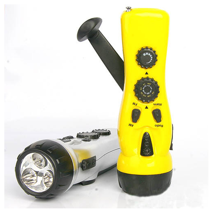 3 LED Camping Radio Dynamo Hand Crank Power Flashlight FM AM Radio Torch