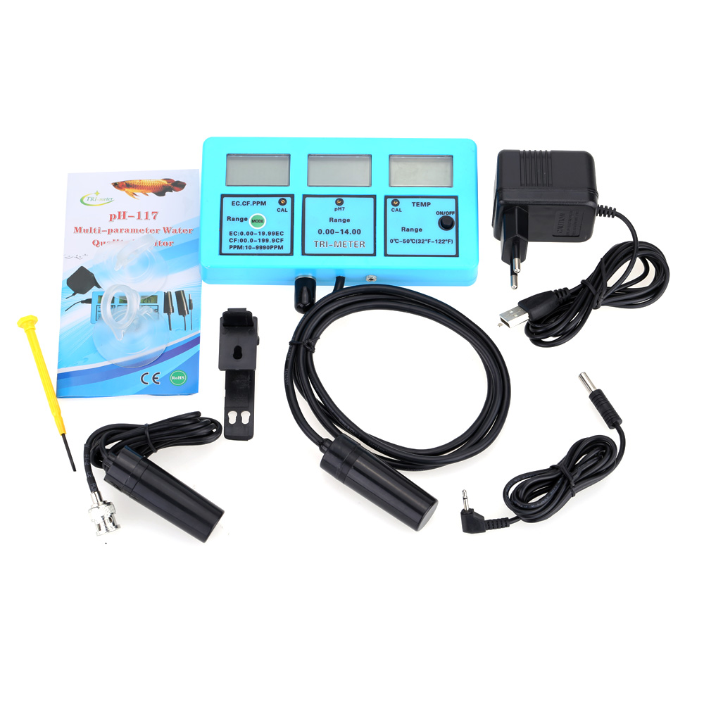 Professional 5 in 1 Water Testing Meter Multi-parameter Water Quality Analysis Device Water Quality Monitor with EU Plug