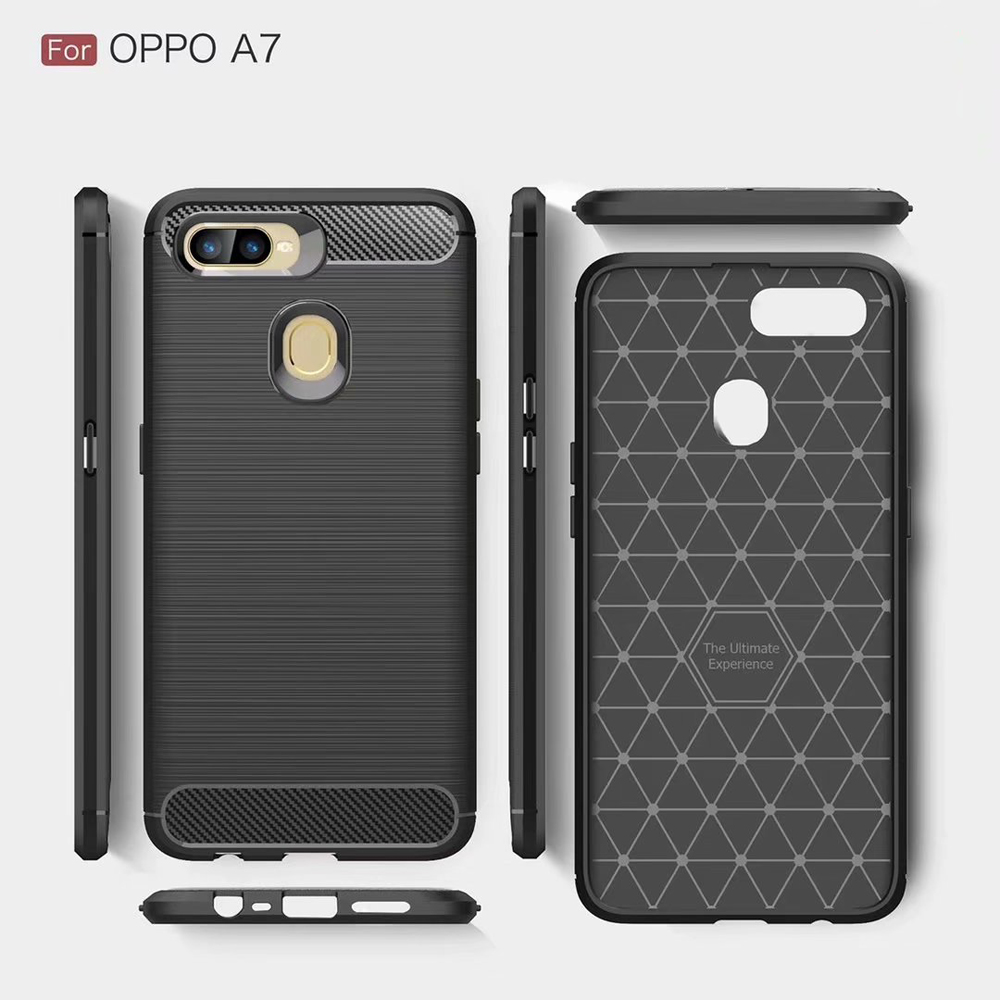 New Arrival Carbon Fiber Tpu case For OPP O A7 brushed tpu soft cover