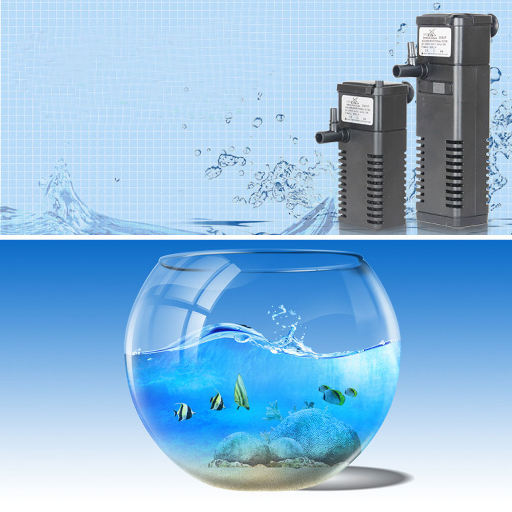 3 in 1 Mini Electric Portable Aquarium Accessory Internal Filter Multi-Functional Water Pump for Fish Tank 220-240V 3W 5w