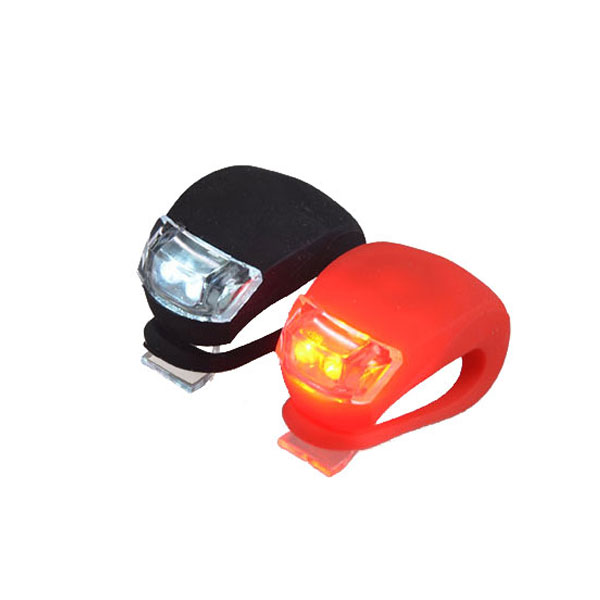 White or Red Light 2 LEDs Bike Tail/Rear Light Portable Silica Gel Bicycle Light