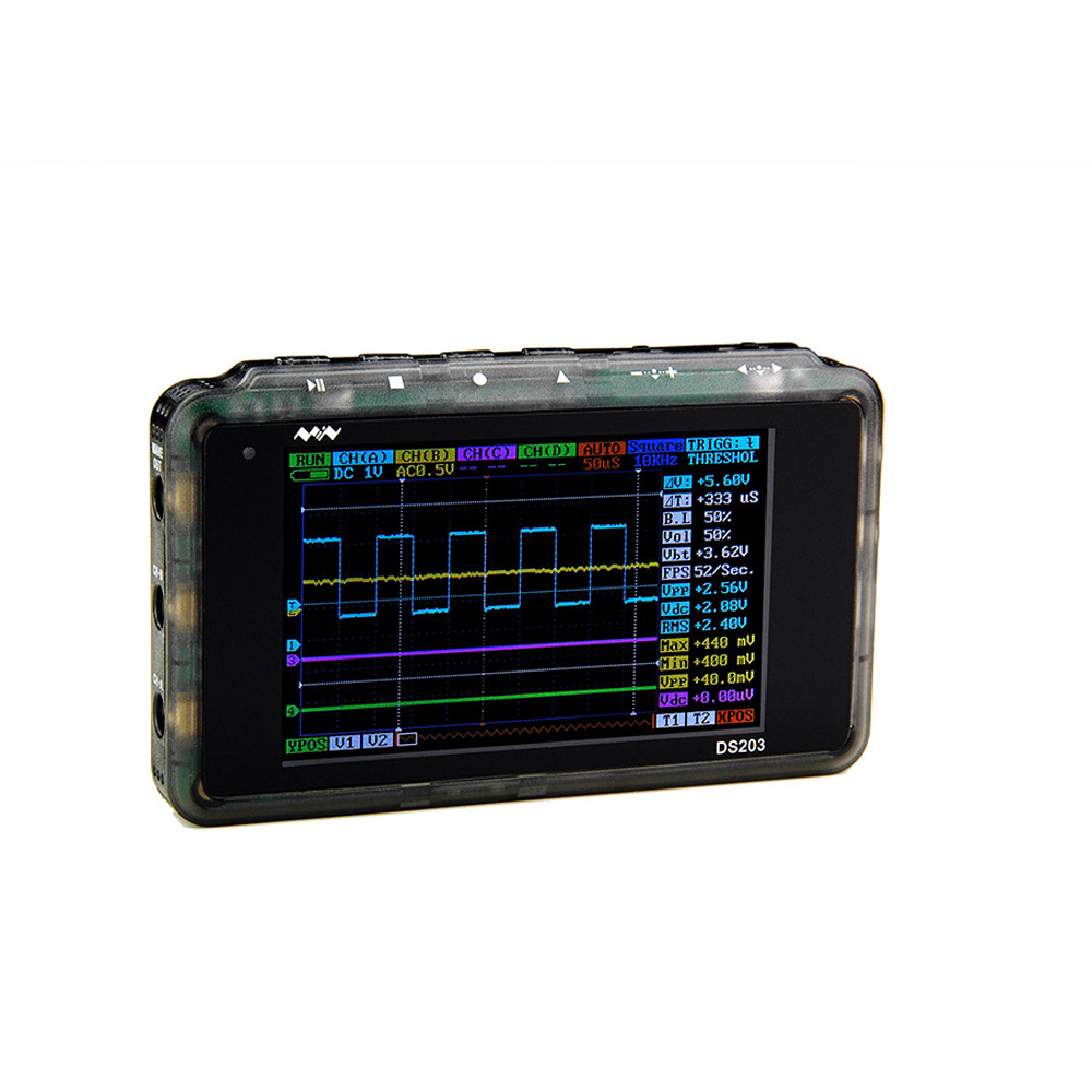 Mini Digital USB Oscilloscope 4-channel Handhold Oscilloscope USB Interface Logic Analyzer Full Color TFT Display 8MHz 72MSa/s