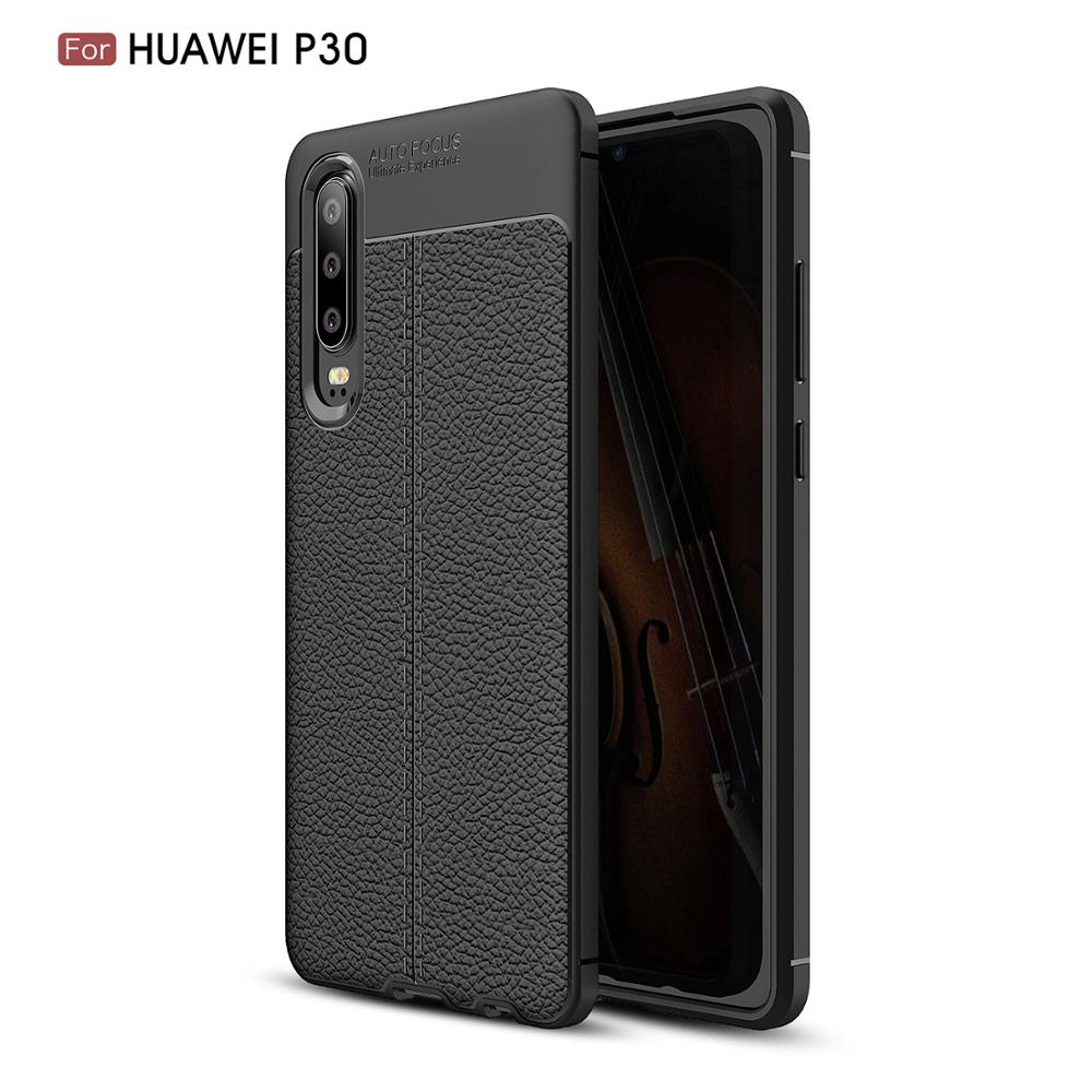 Carbon Fiber Lichee Pattern tpu For Huawei P30 Soft TPU Case