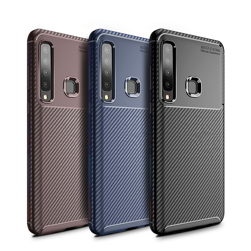 Carbon Fiber 360 Protective phone case For Samsung galaxy A9 2018 TPU Silicone back cover case