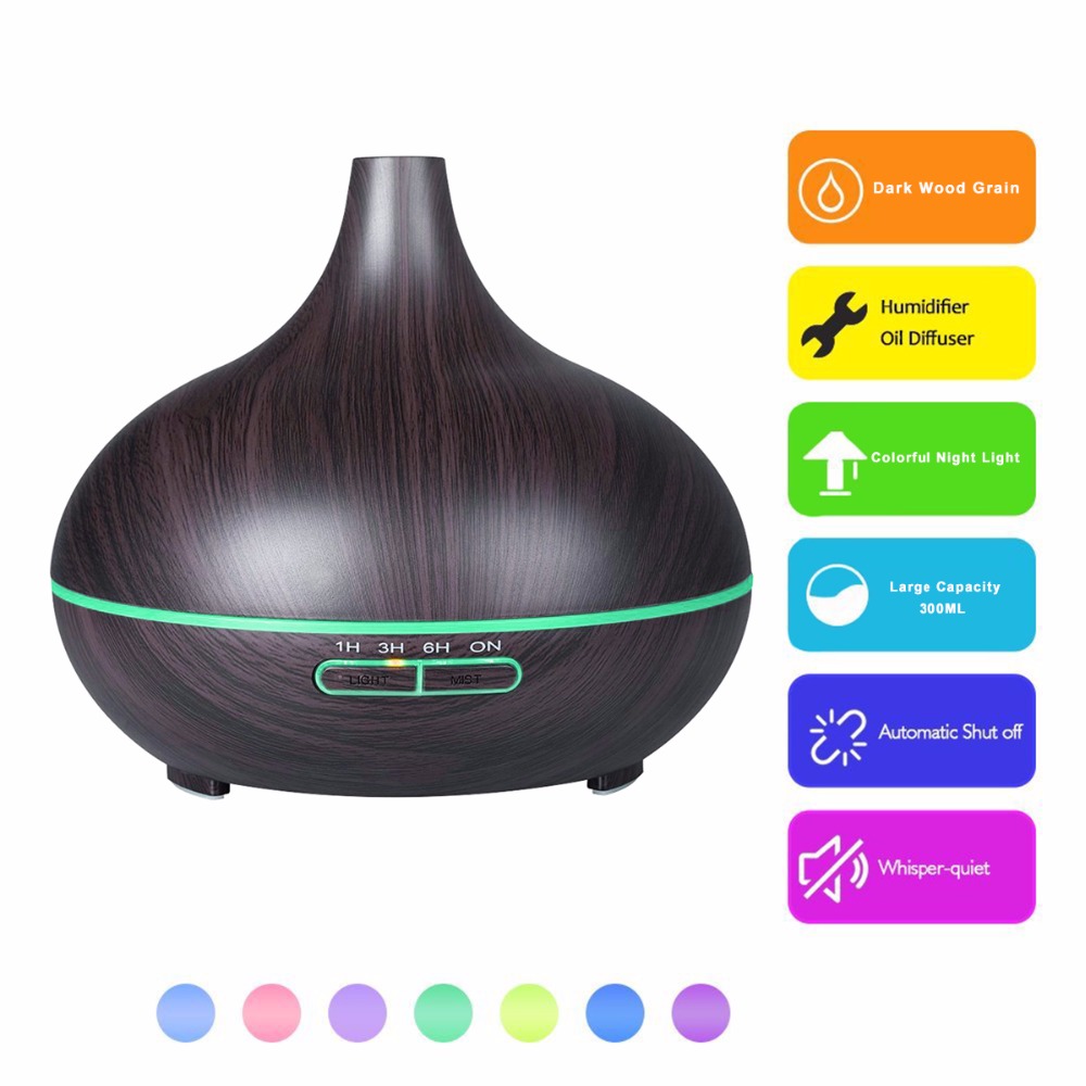 Electric 400ml Perfume Scent Air Diffuser Machine Dark Wood Grain Humidifier for United Kingdom