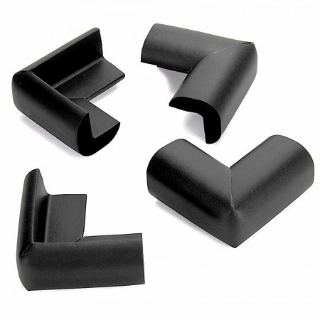 4 Black Baby Safety Edge Table Corner Guard Protector Cushion Soft Strip Bumper