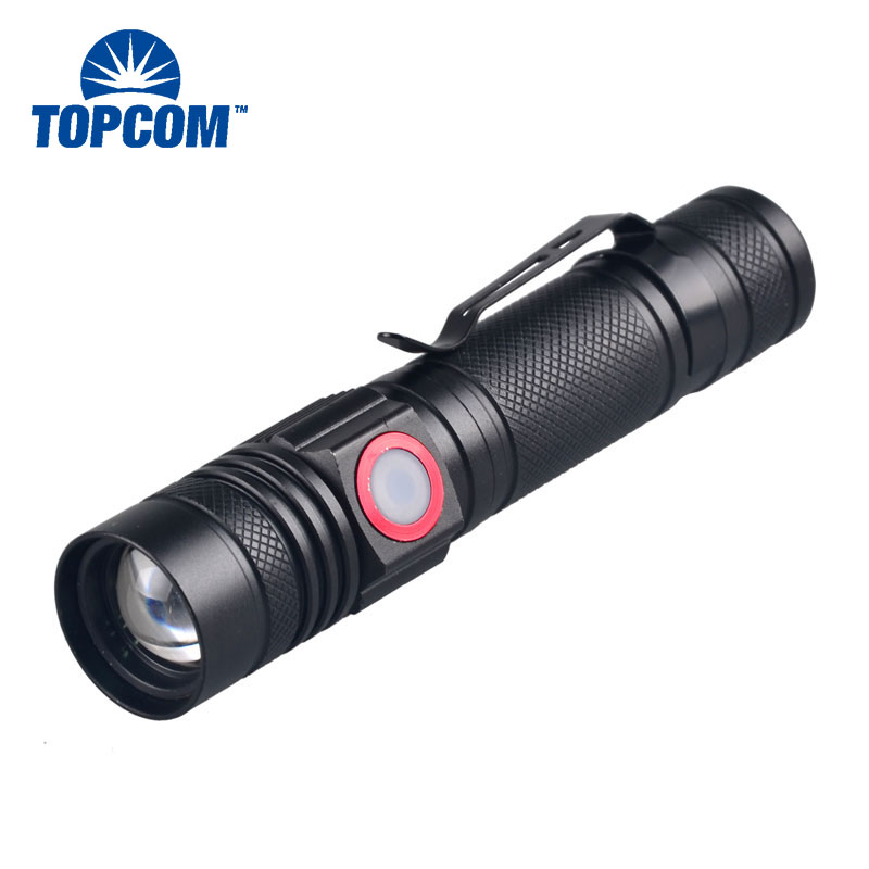 Super Bright Pocket-Sized Zoomable 3 Modes 3W XPE Power Prompt Led Rechargeable Torch Flashlight For Emergency