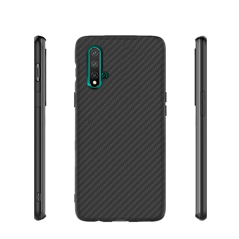 Matte Finish Carbon Fiber Textured Light Thin Shock Absorbing Bumper Skin hard case for Huawei Nova 5