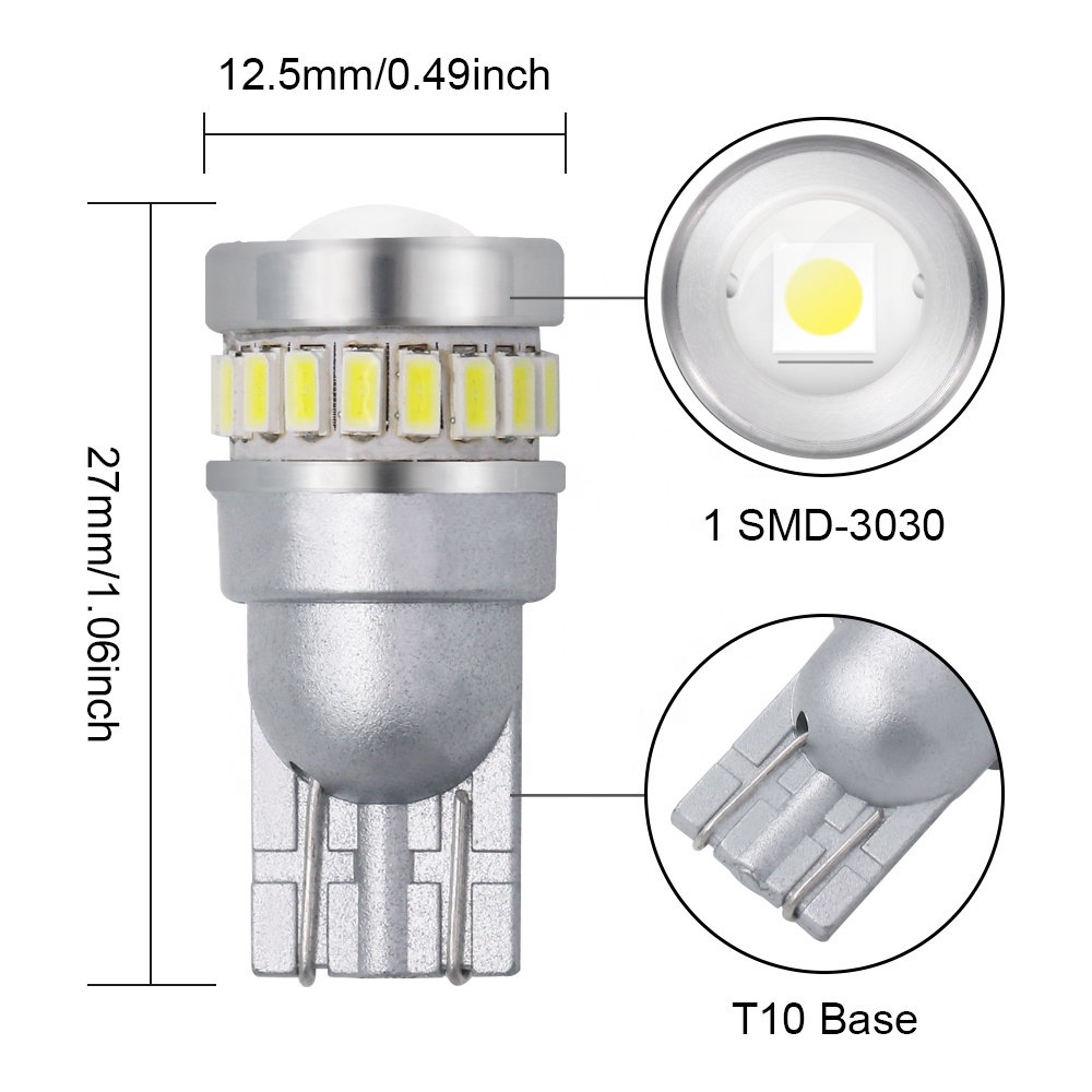 Fixture Orange Led T10 18Smd 3014 1Smd 3030 Light Adapter