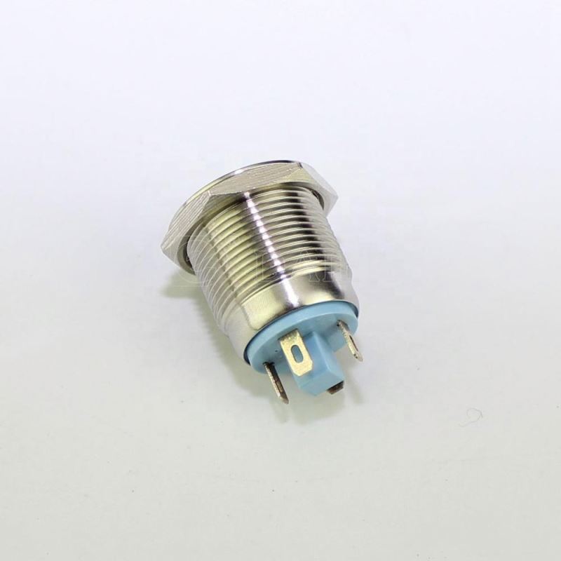 1NO 220V Ring Lighted Metal Led Push Button 19mm Waterproof Momentary