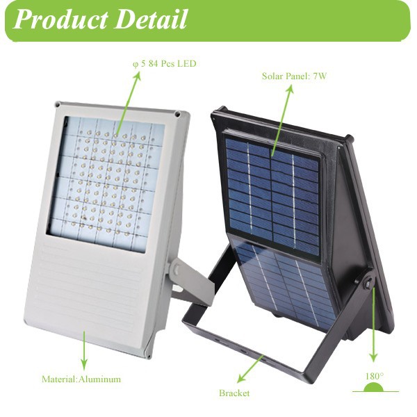 Wisdomsolar CE outdoor LED flood light with 20W solar panel /solar outdoor LED flood light/LED outdoor light