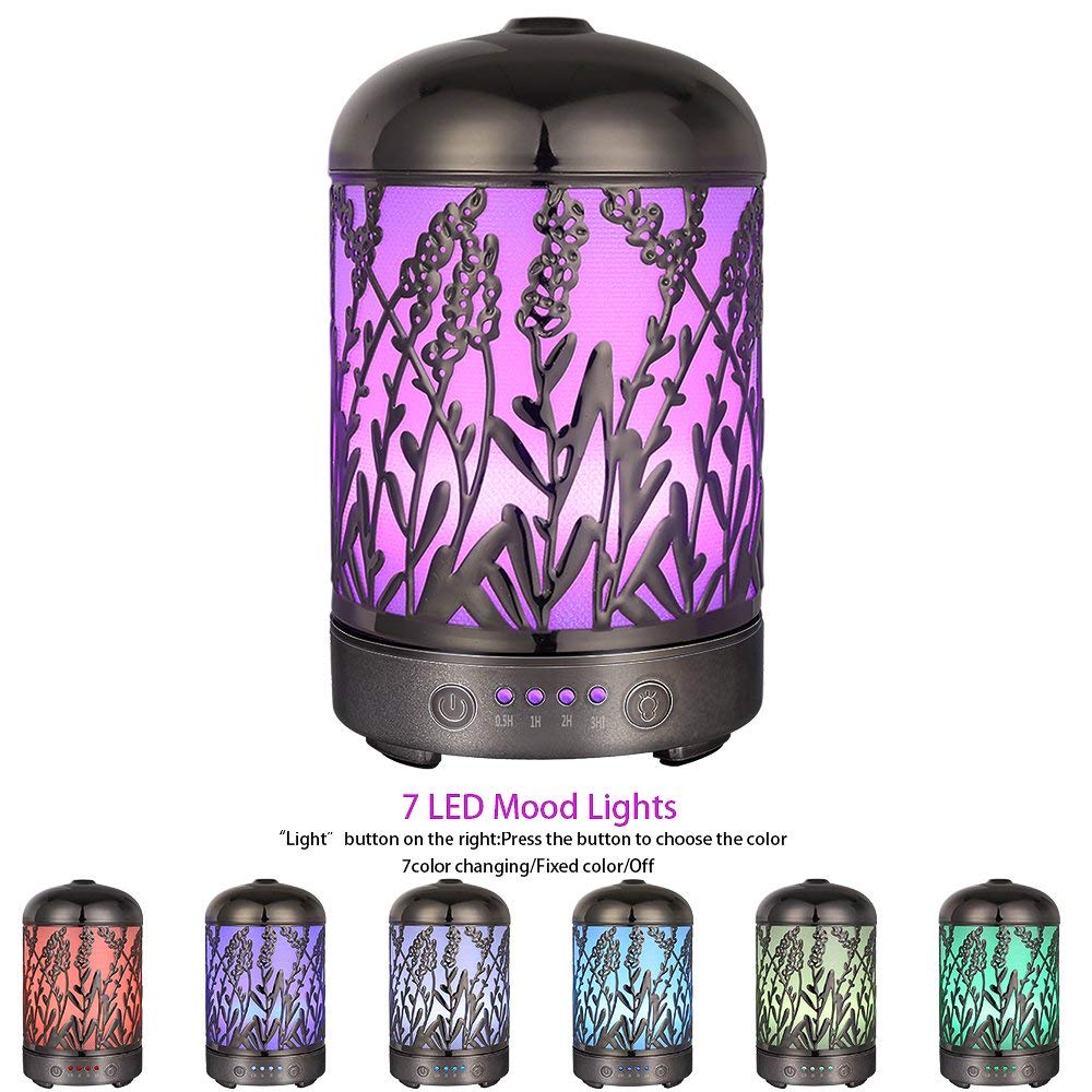 100ml Metal Aroma Diffuser with Colorful LED spa room humidifier new arrival 2019 trending product on amazon