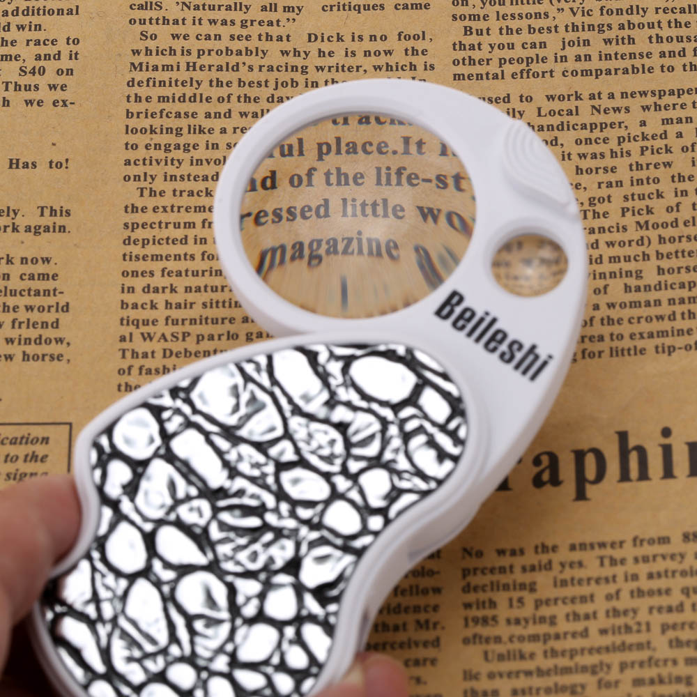 Perfect 8X/20X magnification Magnifying Tool Multifunctional Magnifier Foldable Magnifying Glass with LED Light