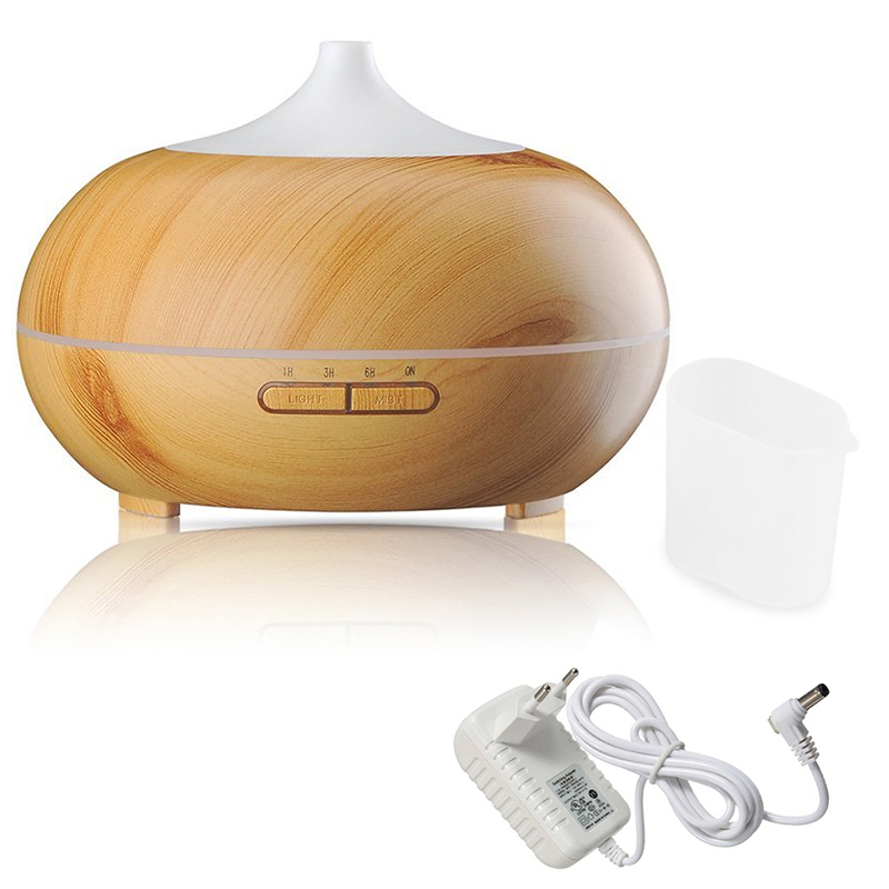 Wood Grain Aroma Essential Oil Diffuser with Water 300ML , Aromatherapy Cool Mist Humidifier, Ultra Quiet Ultrasonic Nebulizer