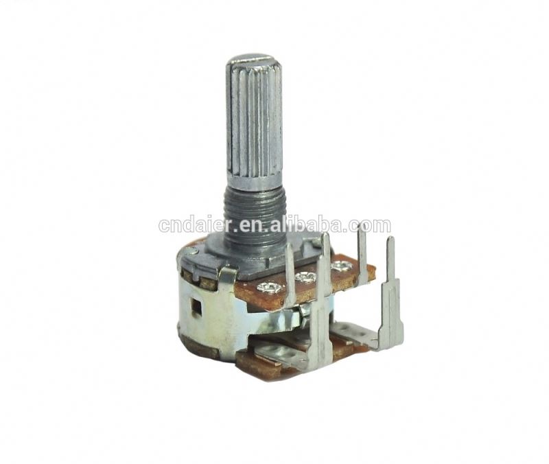 WH148-1AK-5 Reverse type high power b500k rotary dual gang potentiometer