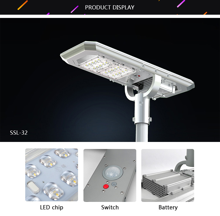 Waterproof 20W solar light lamps led street light with pictures