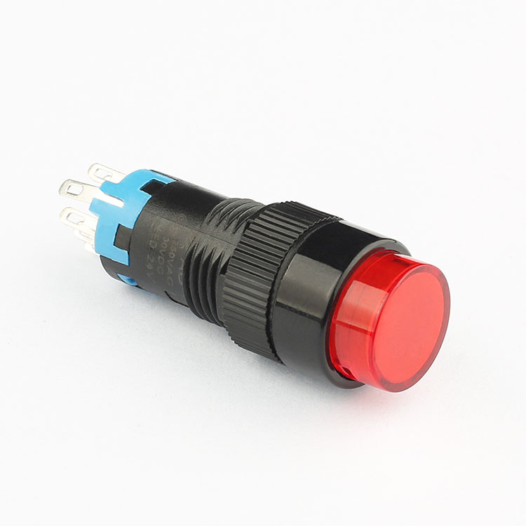 AD12 Round shaped 8 pins red pushbutton switch with light