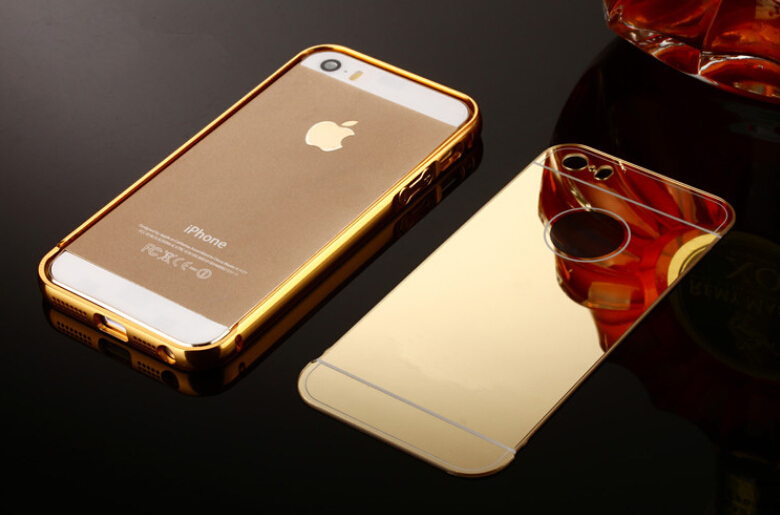 Luxury design case For iphone 5se aluminum 24k metal mirror hard back cover case for iphone