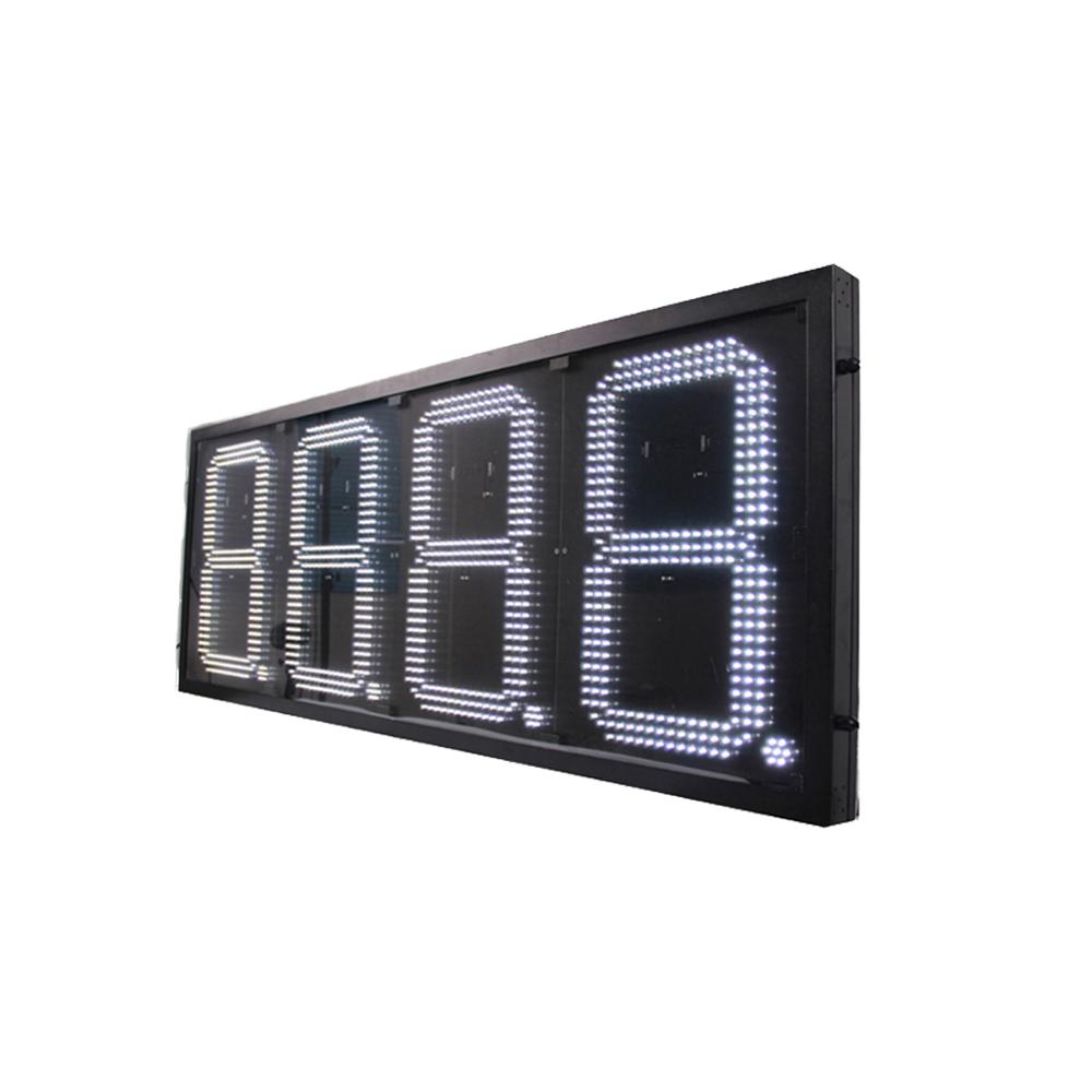 16 Inch Wholesale LED Gas Price Signs 7 Segment IP65 Outdoor Use White LED Gas Price Adjustable by Remote