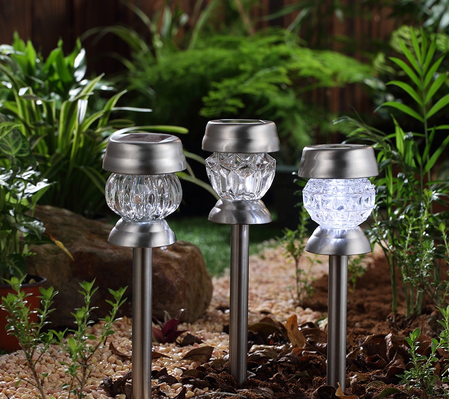 2-in-1 High Quality Smart Garden Patio Outdoor Crystal Glass Pumpkin Pineapple  Design  Solar Stake Table Lights