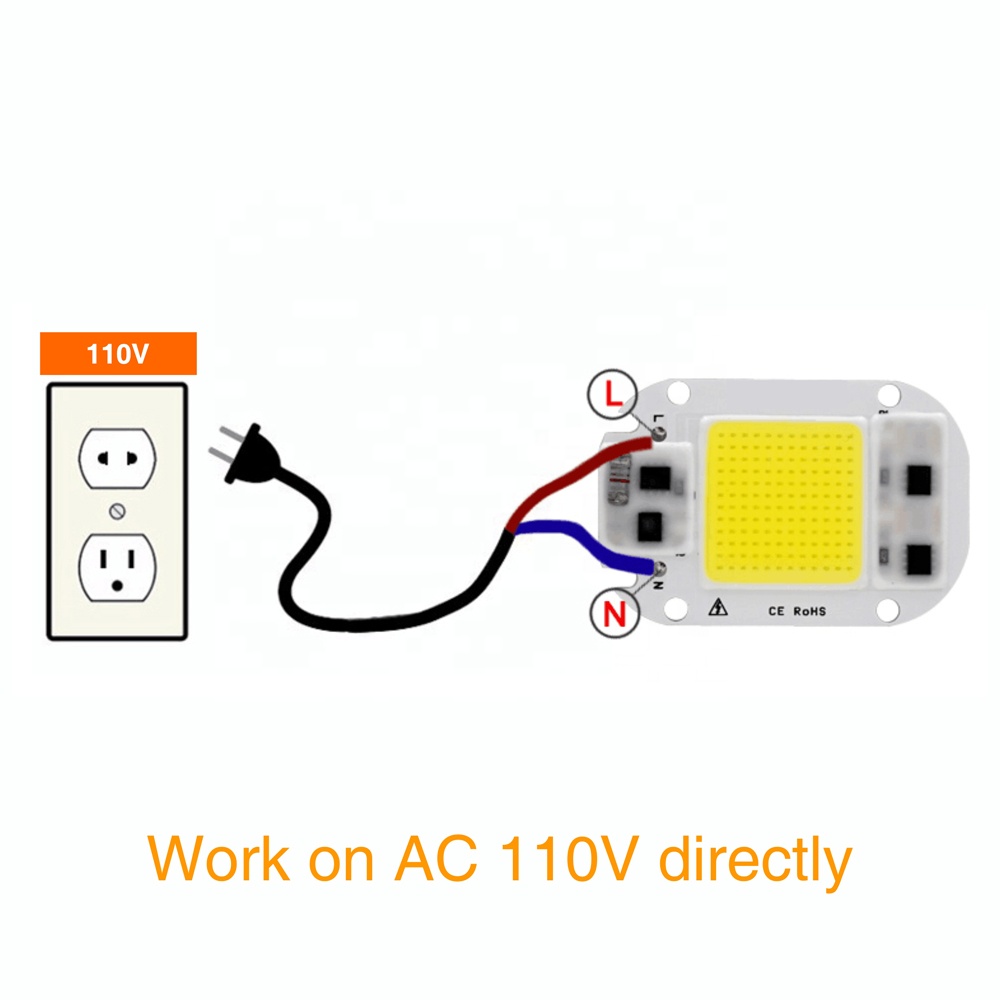 COB LED Chip Manufacturers High Power COB LED 110V 20w 30w 50w Epistar Chip For Garden lighting