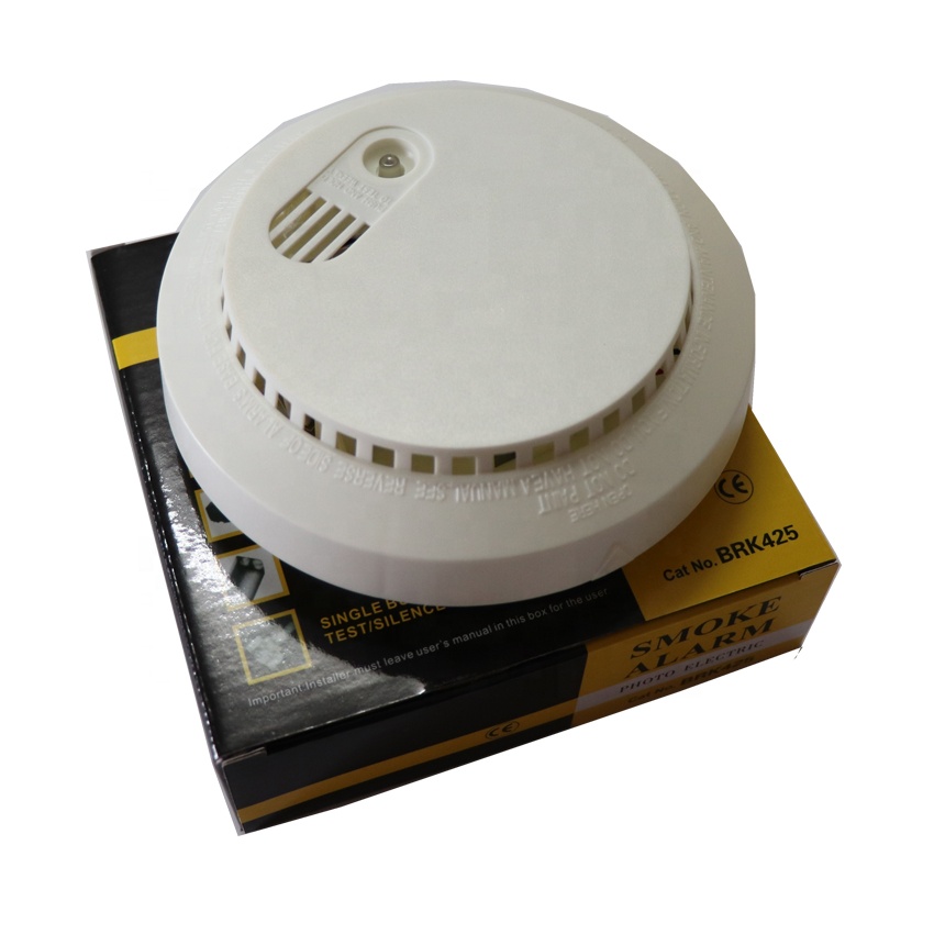 EN14604 stand alone fire alarm system 9v battery support wireless smoke detector