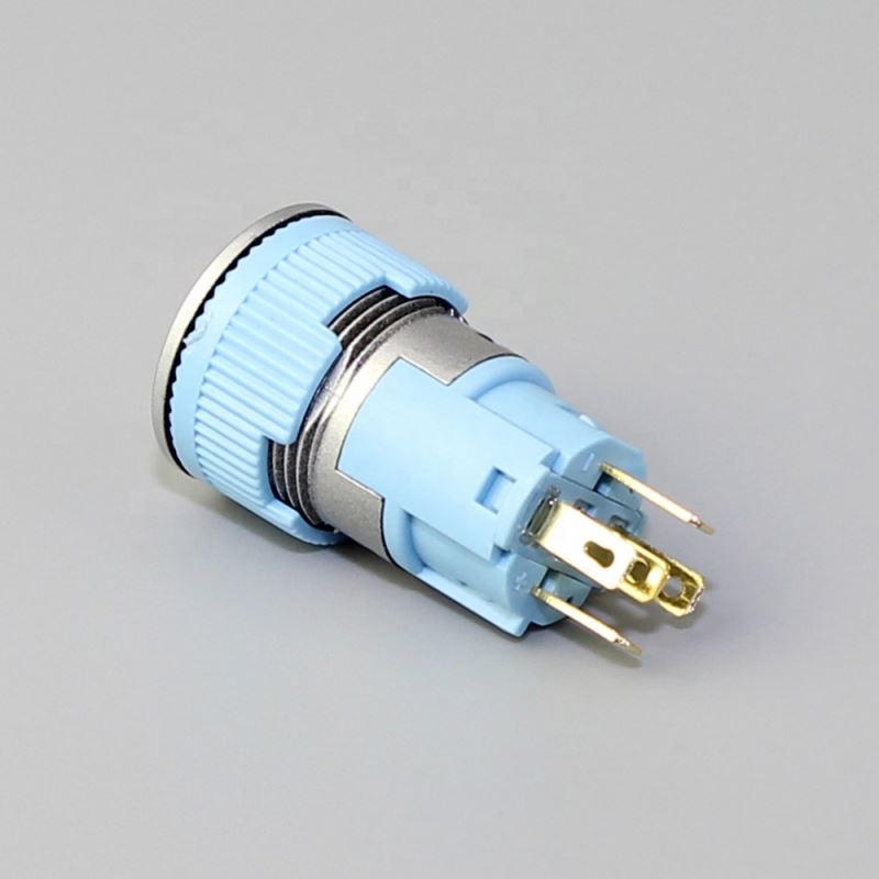 Flat Mini Round 5 Pin Single Pole Sealed Push Button Switch 220V