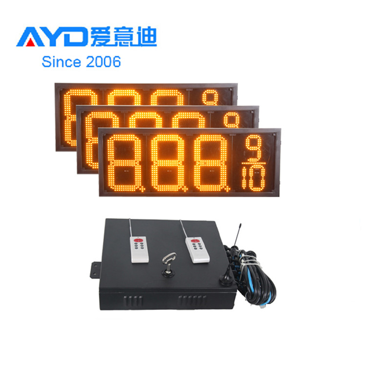 8 Inch Wholesale Programmable 7 Segment LED Gas Price Sign for Gas Station with Waterproof Cabinet and Remote Control