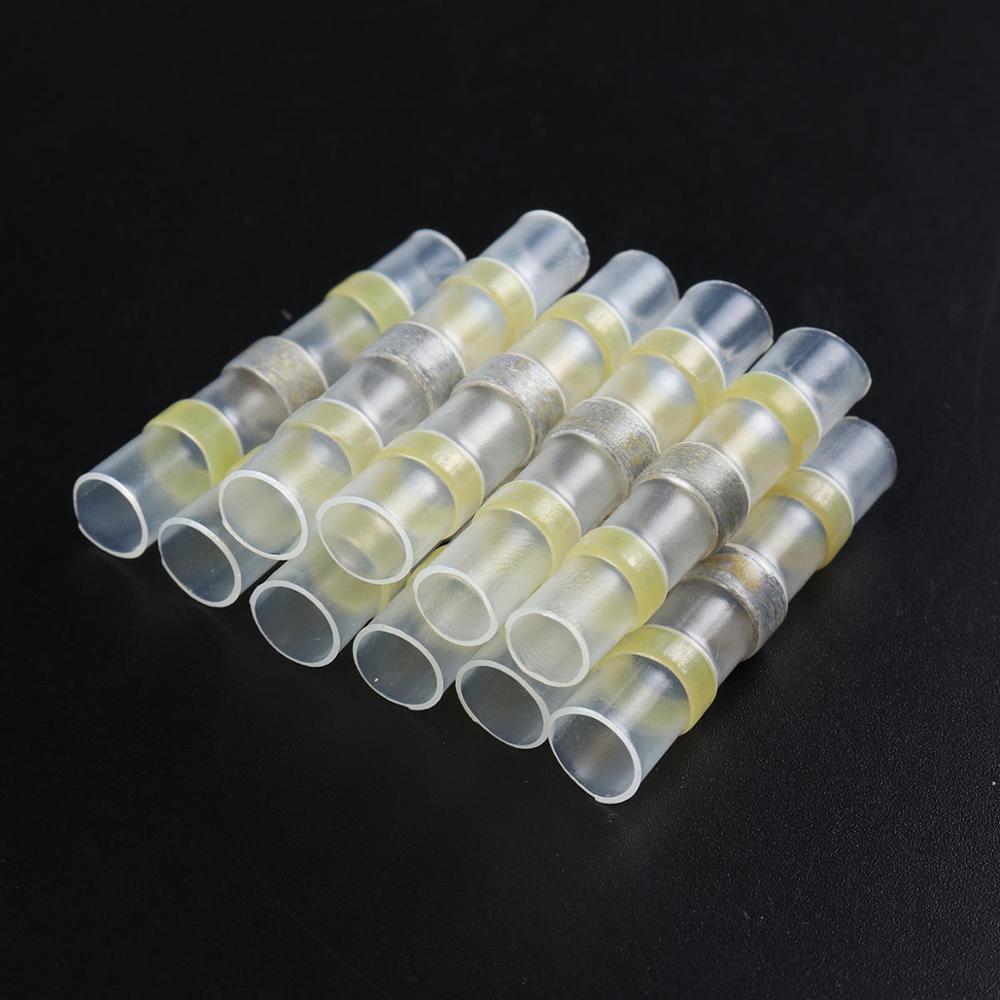 100Pcs Solder Seal Wire Connectors Heat Shrink Tube Butt Connectors Waterproof Terminals Combination