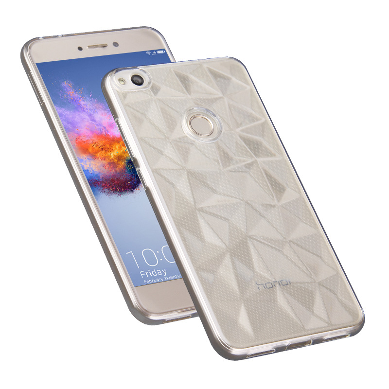 shockproof diamond pattern wholesale transparent tpu phone case for Huawei P8 Lite case