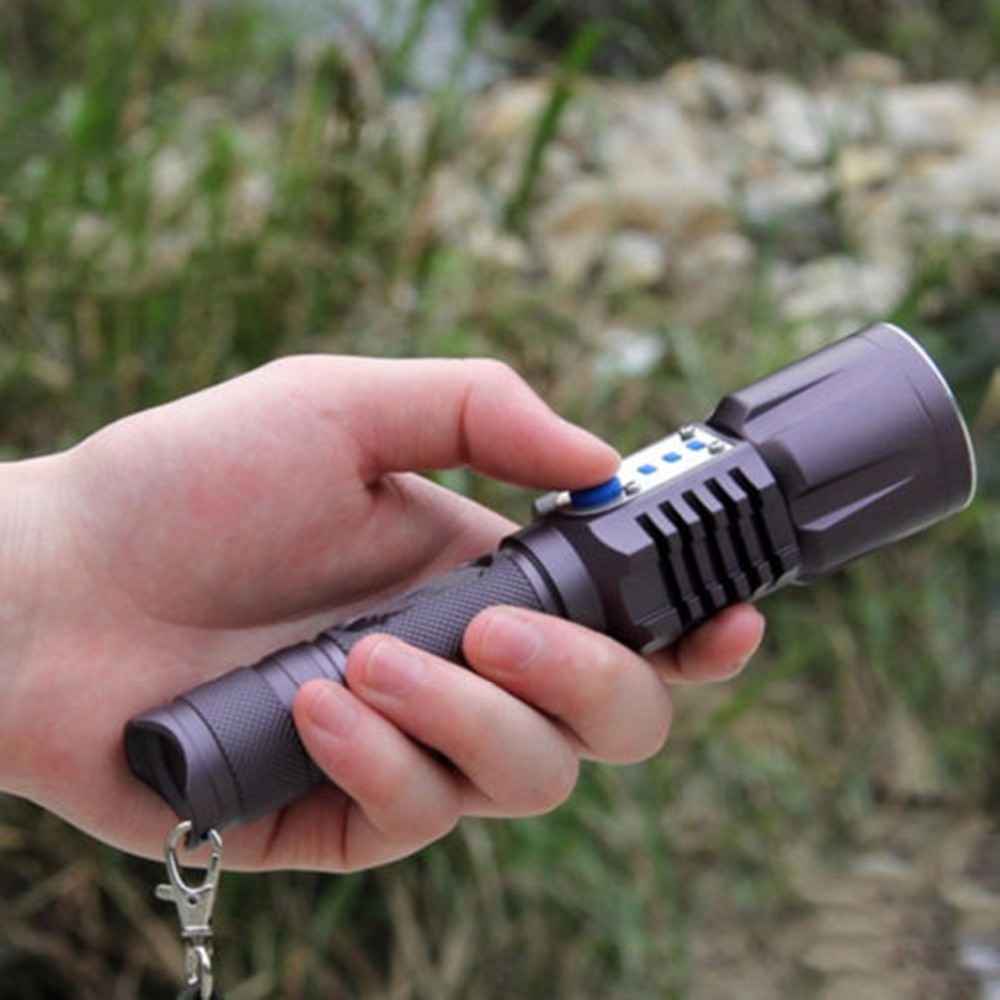 LED Long Range Torch XML T6 18650 Power Bank USB Rechargeable Flashlight