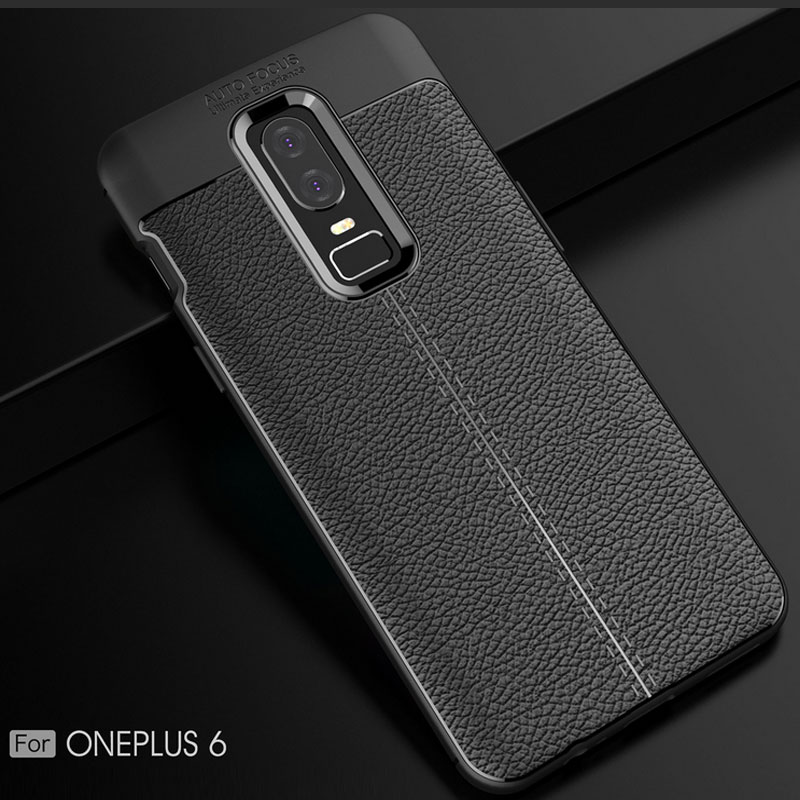 Litchi pattern Soft Tpu case for Oneplus 6 1+6 Cover