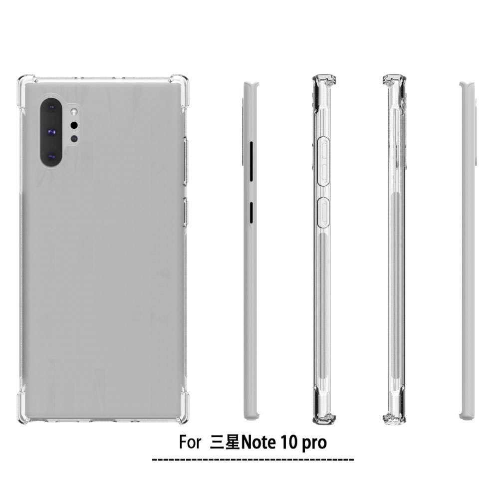 Transparent Shockproof soft  case For Samsung galaxy Note 10 Pro Tpu cover