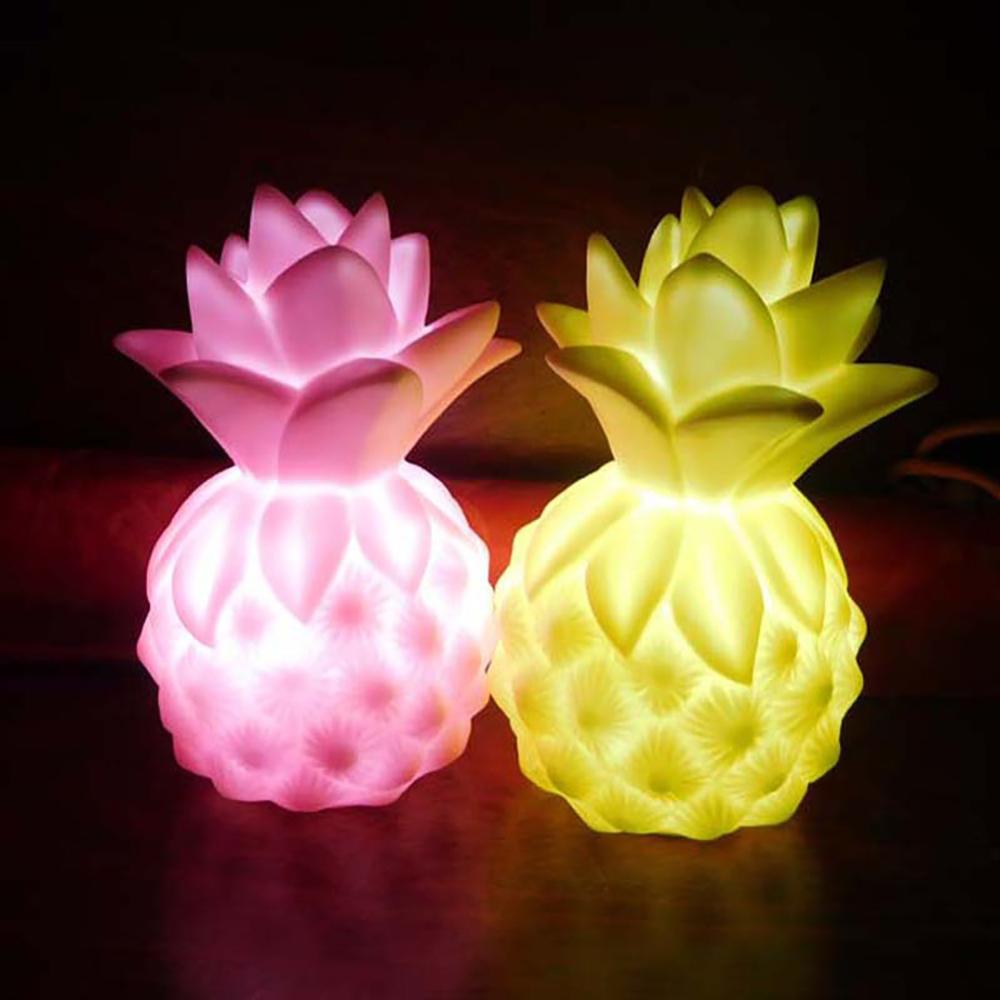 LED Night Light Apple Pineapple Nightlight Portable Desk Lamp Silicone Bedside Lamp Baby Kid Creative Gift Bedroom Decor