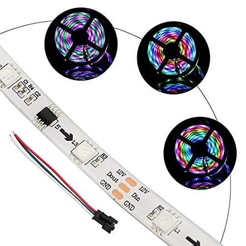 WS2811 5050 SMD RGB Strip Addressable 30/48/60led/m Led Pixels External 1 Ic Control 3 Leds Normal/Bright 5m DC12V