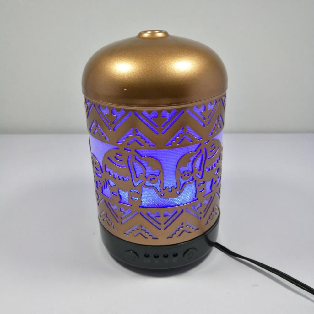 100ml Creative Metal Design Aroma Diffuser with Colorful LED Light spa room diffuser, air aroma humidifier