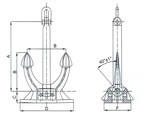 JV05-100 KG Marine Large Anchor For Spek Anchor Design Vessel Anchor