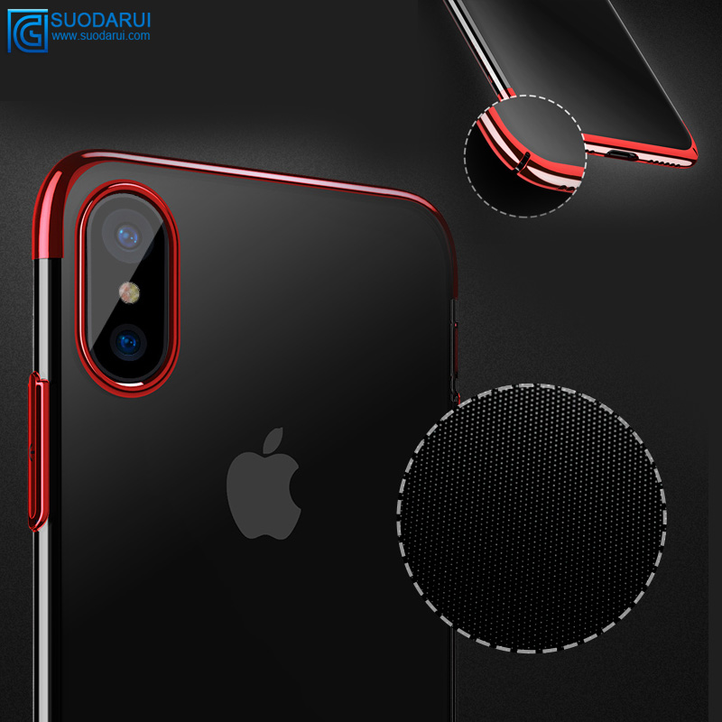 Plating tpu Transparent phone Case for iPhone For Huawei For Samsung for Xiaomi For Vivo for Opp0 protective Cover