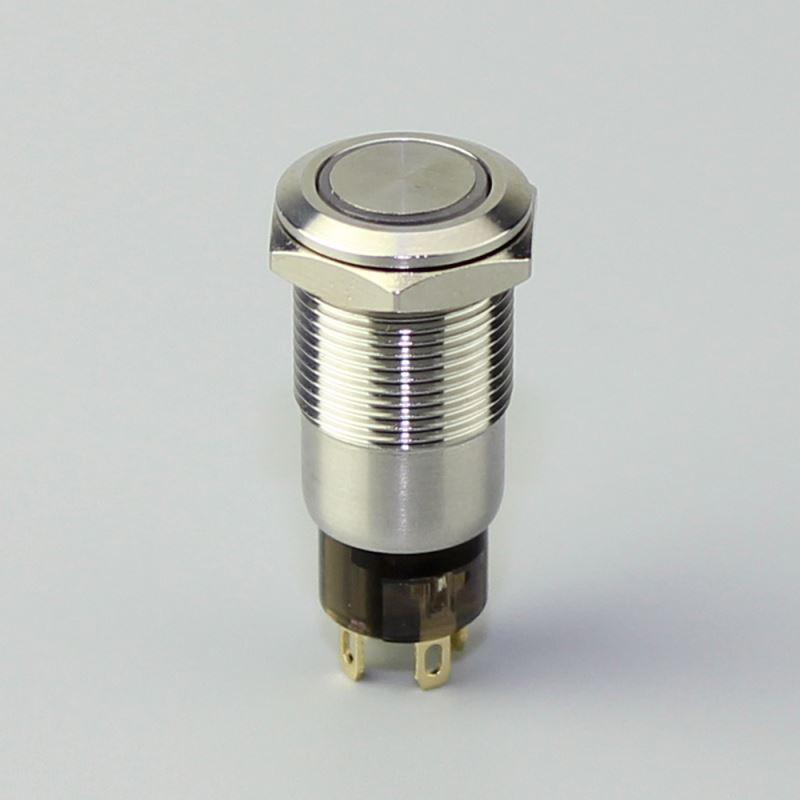 12mm illuminated latching transparent push button timers switch