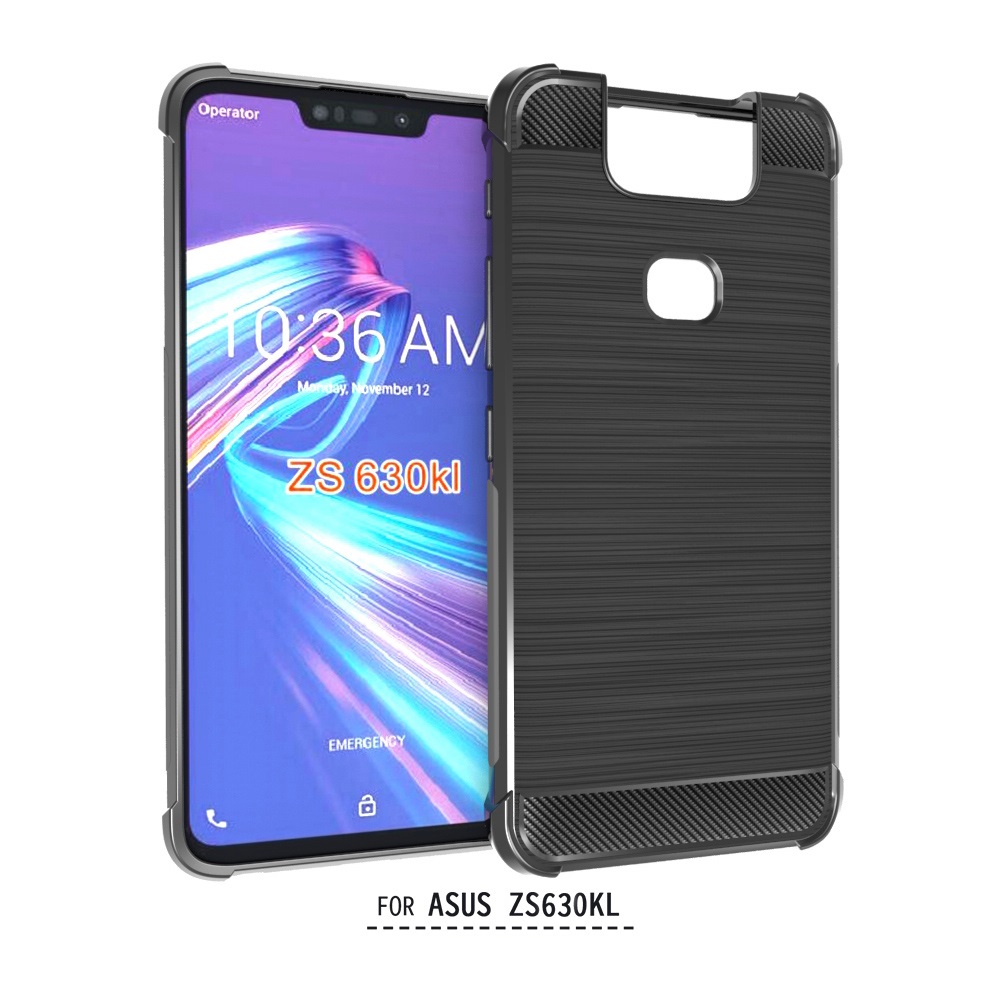 Carbon Fiber Cover soft Tpu Brushed case For ASUS Zenfone 6