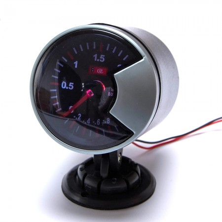 Car 65mm Smoke Len LED Bar Turbo Boost Vacuum Gauge Meter Dial + Pod Holder