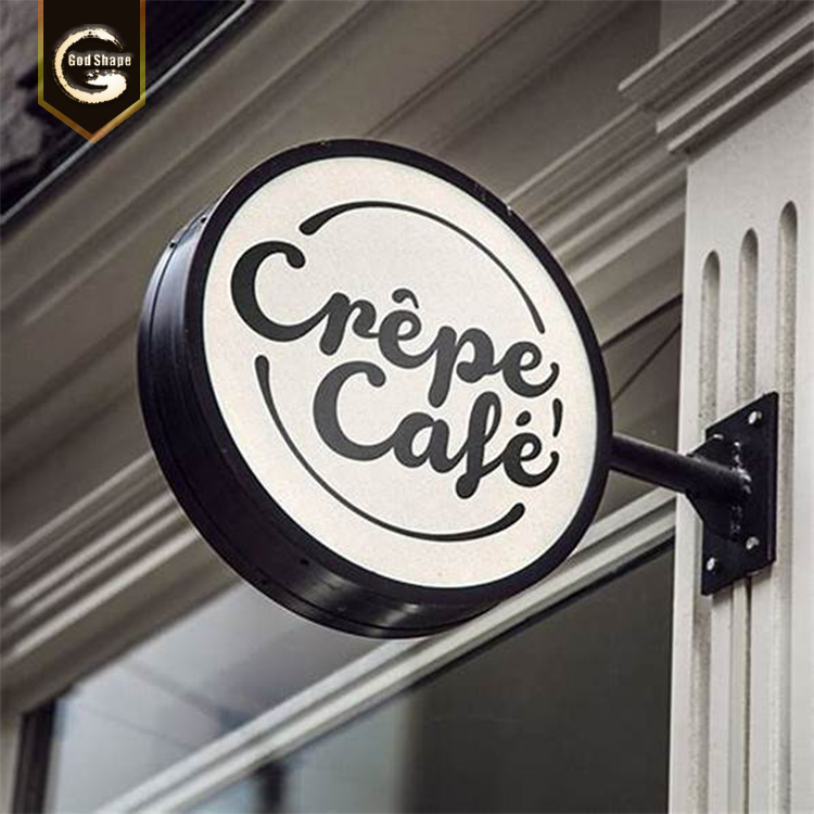 Wall Mounted Street Advertising Double Sided Round Light Advertising Boxes