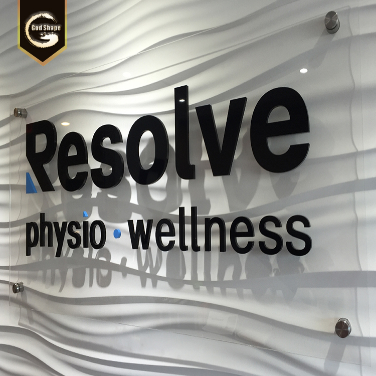 Non-illuminated shop face front wall mounted exposy resin fabricated letter sign