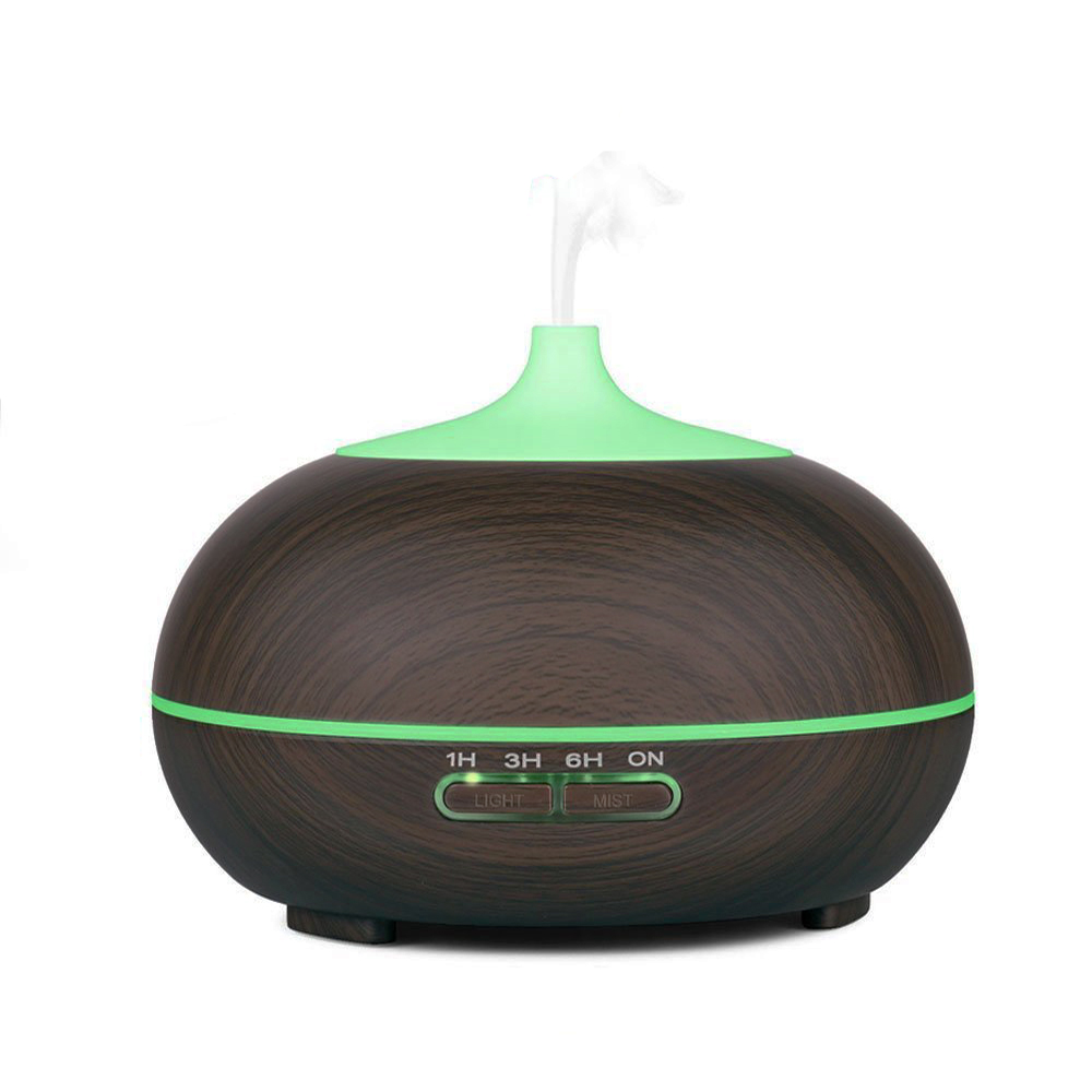 300ml Wood Grain ultrasonic essential oil diffuser Humidifier with 7 Color led night light for Home,Yoga,Office,Spa