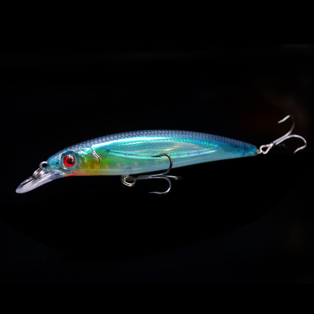 Hot Sale!14g 11cm Plastic Minnow Fishing Hard Lure 3D Eyes fish Baits Pesca CrankBait Tackle Treble Hook Diving 2m 4 Colors