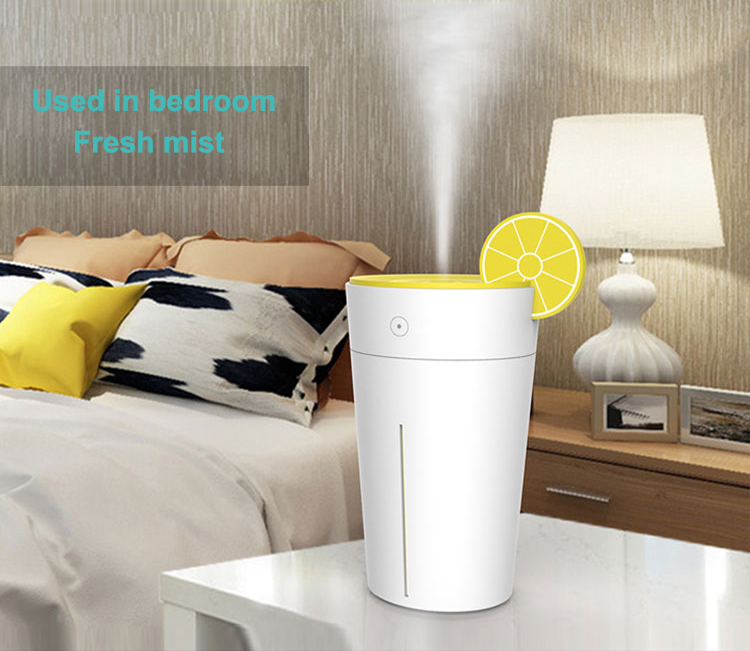 Portable 200ml USB Humidifier for Car Funny Lemon Cup Design with Soothing Color LED Light Multiple Color Options