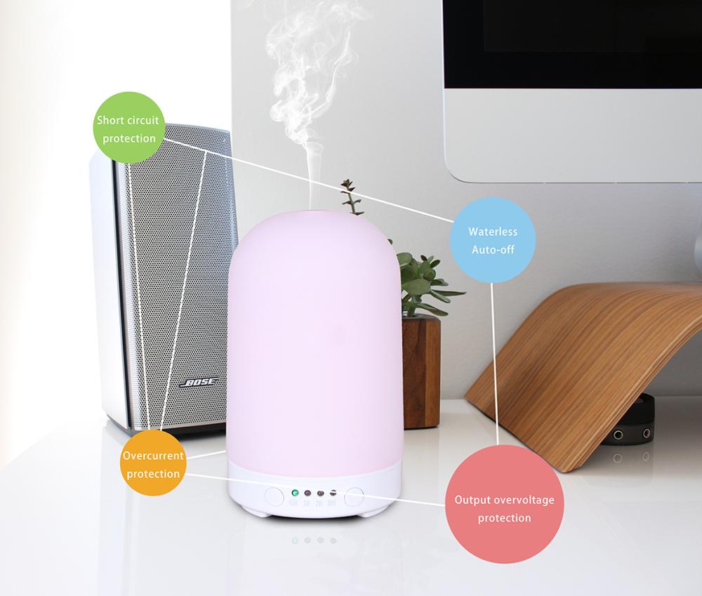 Clay porcelain Essential Oil Diffuser, 100ml Scent and Fragrance Aromatherapy Humidifier Modern Design with Timer and LED light