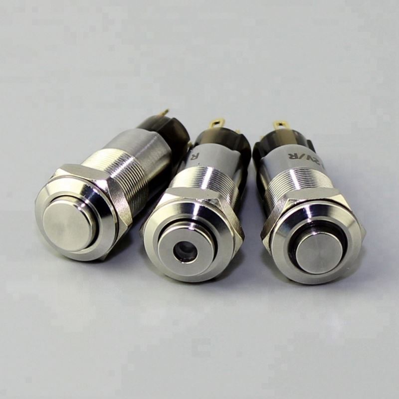 High Round Button Ring Illuminate Momentary Or Latching Soldering terminal 4Pin SPST Metal 10MM Switch