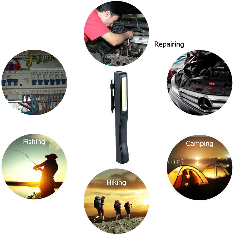 Mul-function light pen 3W Brightness LED Pocket Clip Pen Work Light with Magnetic Clip